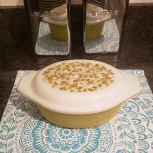 Vintage Pyrex spring blossom casserole with lid